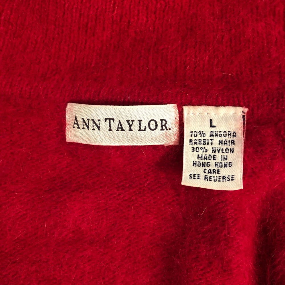 Ann Taylor Angora Blend Collared Button Cardigan L - image 4